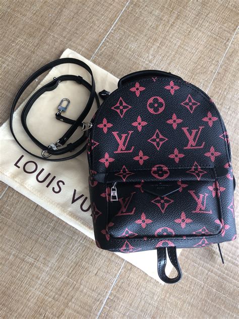 louis vuitton mini backpack black and red replica